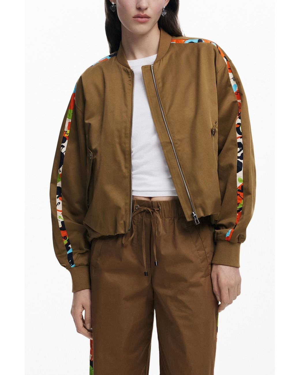 Desigual Brown Trousers Designed By Mr. Christian Lacroix, Cotton