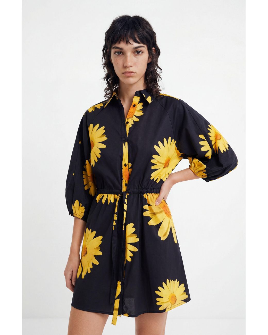 Desigual Black M. Christian Lacroix Daisy Shirt Dress, Cotton