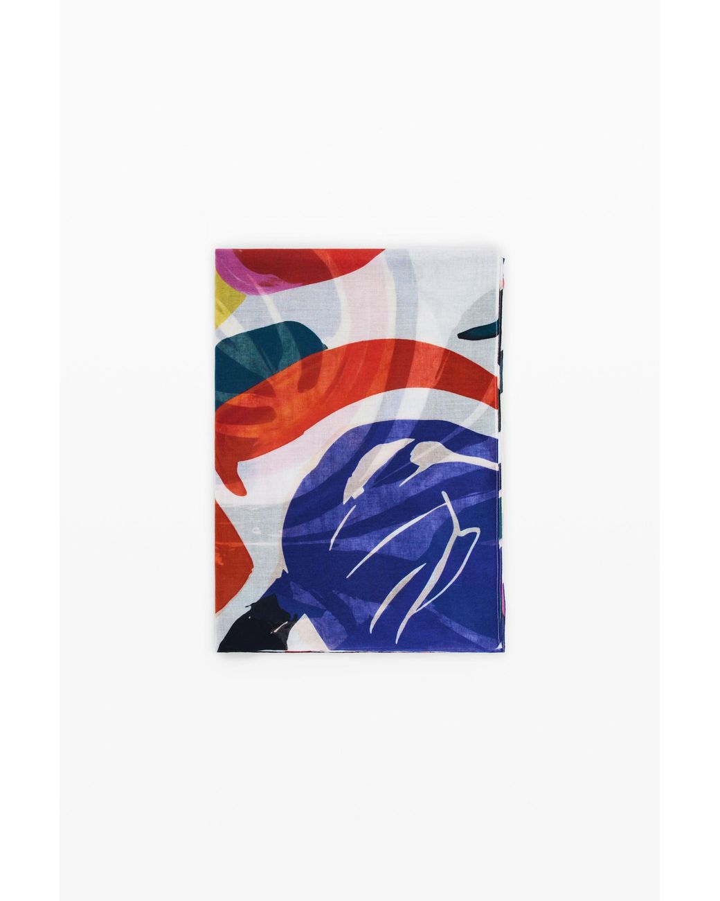 Desigual White Arty Floral Scarf, Polyester