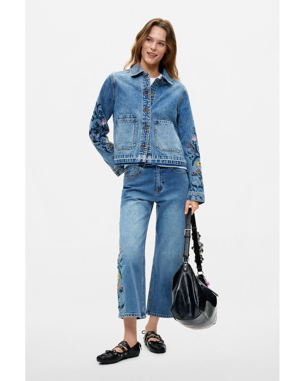 Desigual Blue Denim Jacket 100% Cotton, Cotton