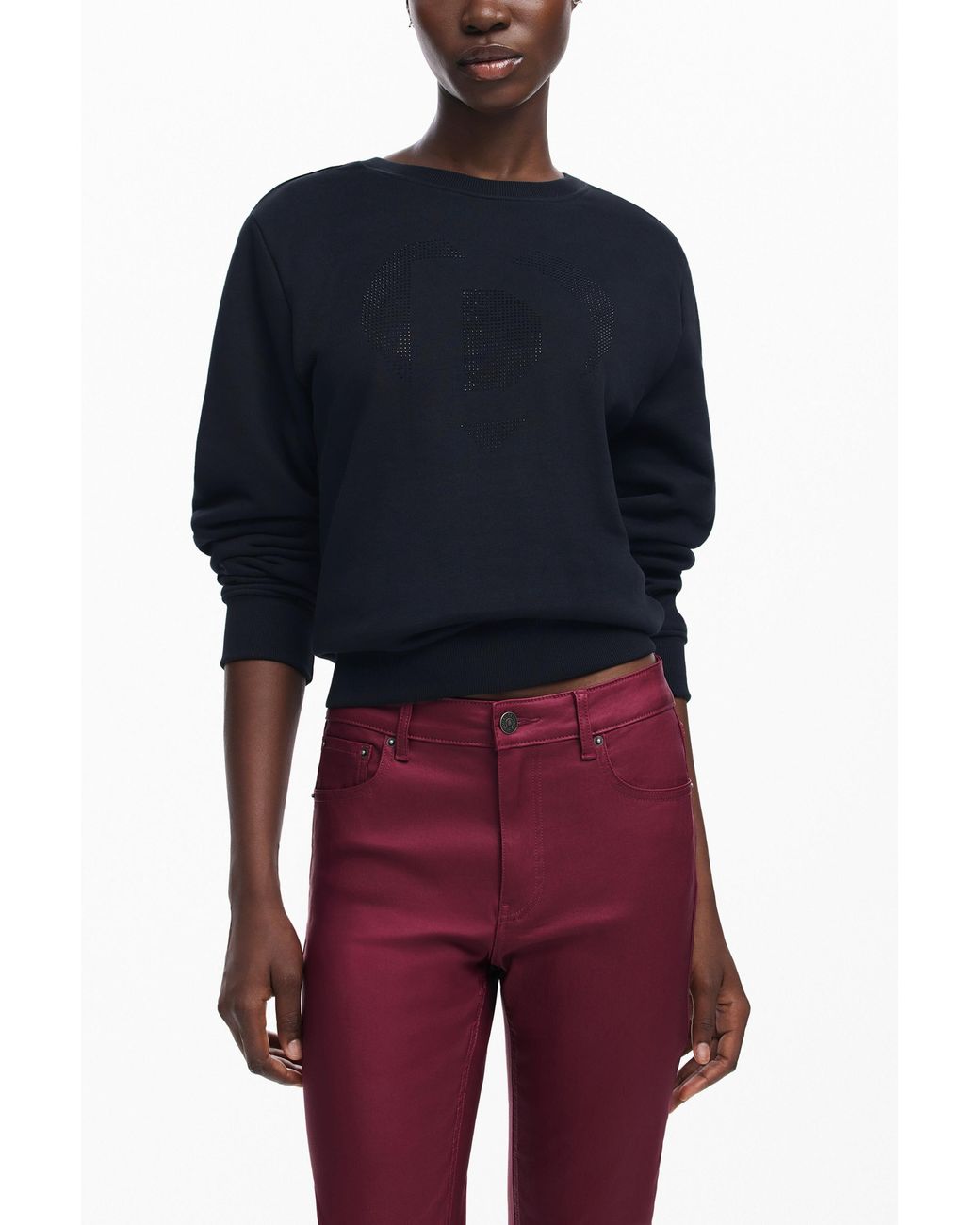 Desigual Red Slim Pants, Polyurethane