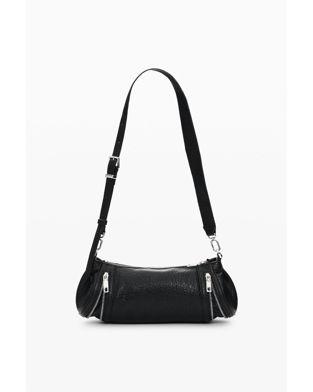Desigual Black Medium Faux Leather Bag, Polyurethane