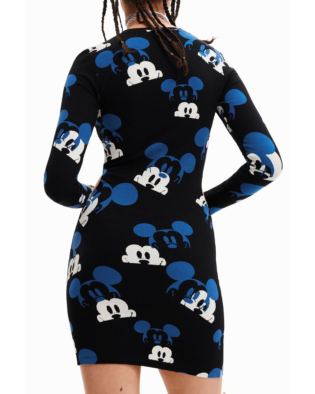 Desigual Blue Short Disney's Mickey Mouse Dress, Viscose