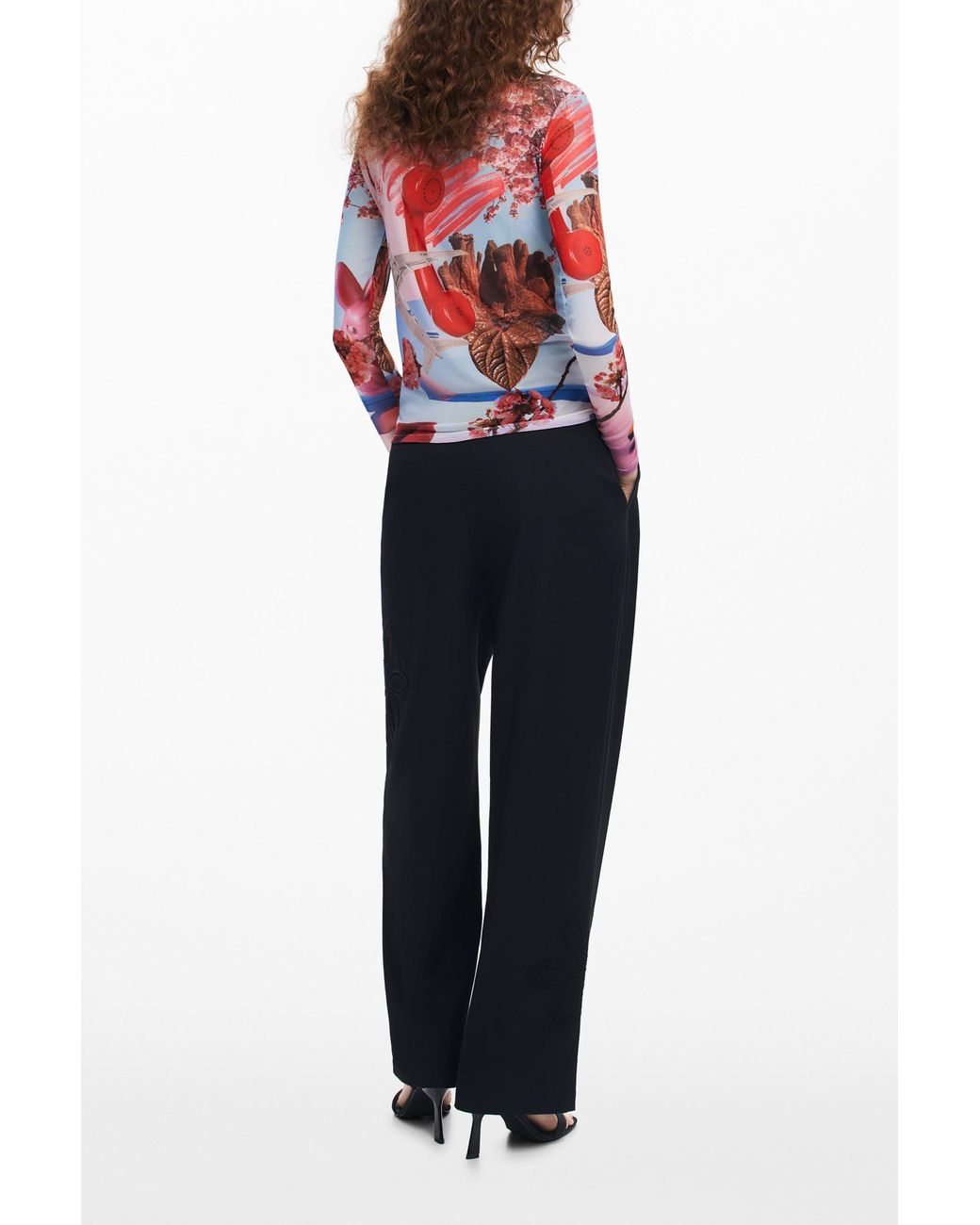 Desigual Red Printed Shirt M. Christian Lacroix, Polyester