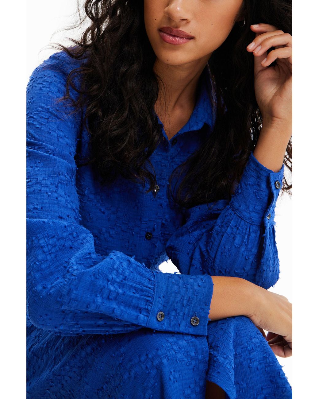Desigual Blue Midi Wrap Dress