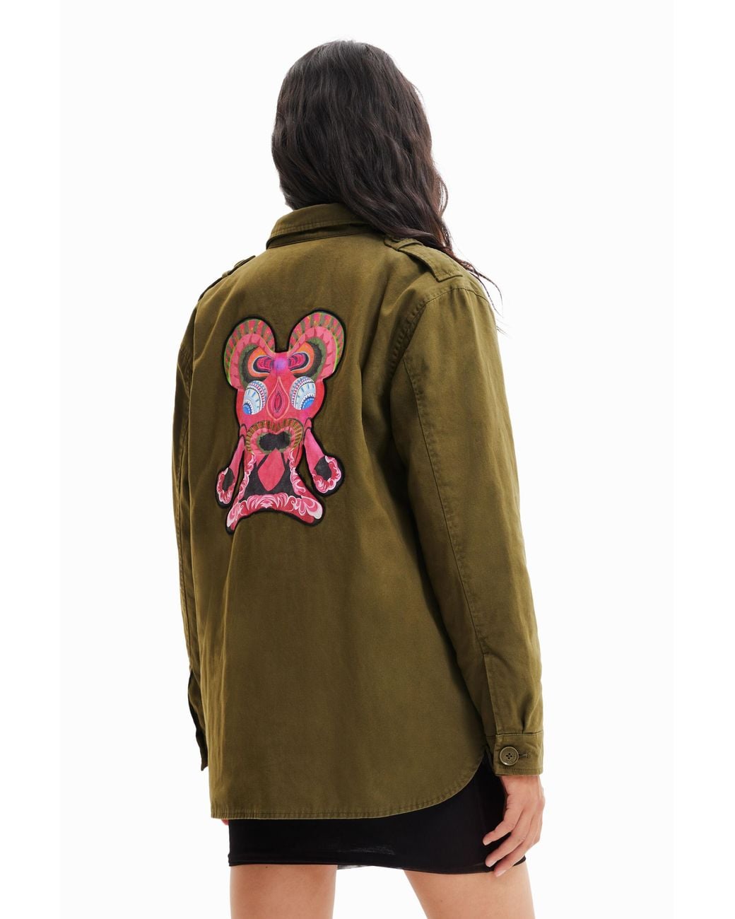 Desigual Green Christian Lacroix Military Parka, Cotton