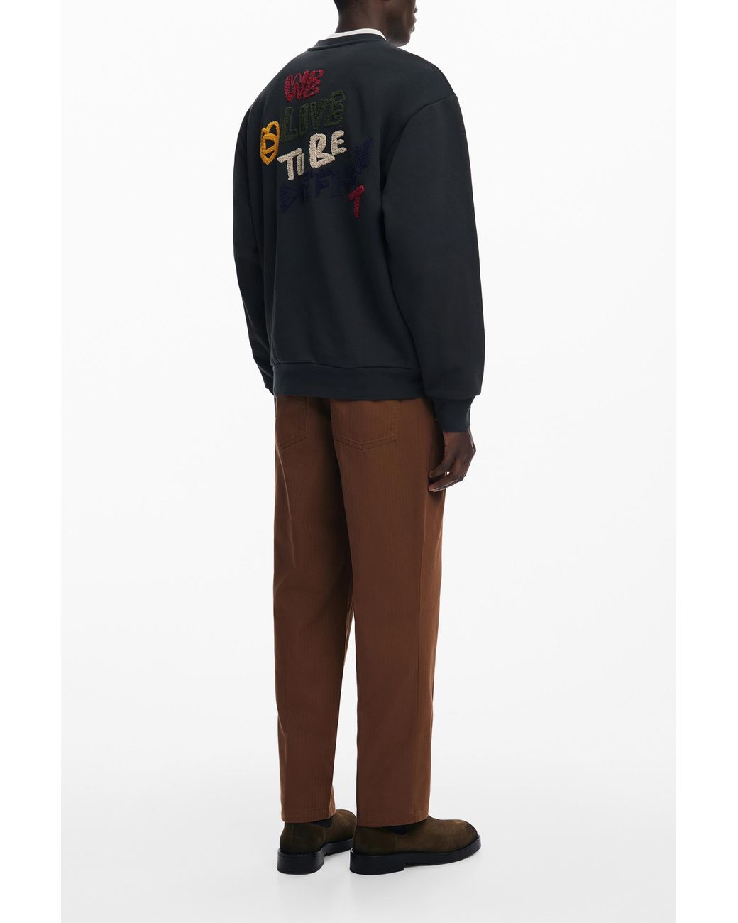 Desigual Black Sweatshirt Japan Magazine Knit for men