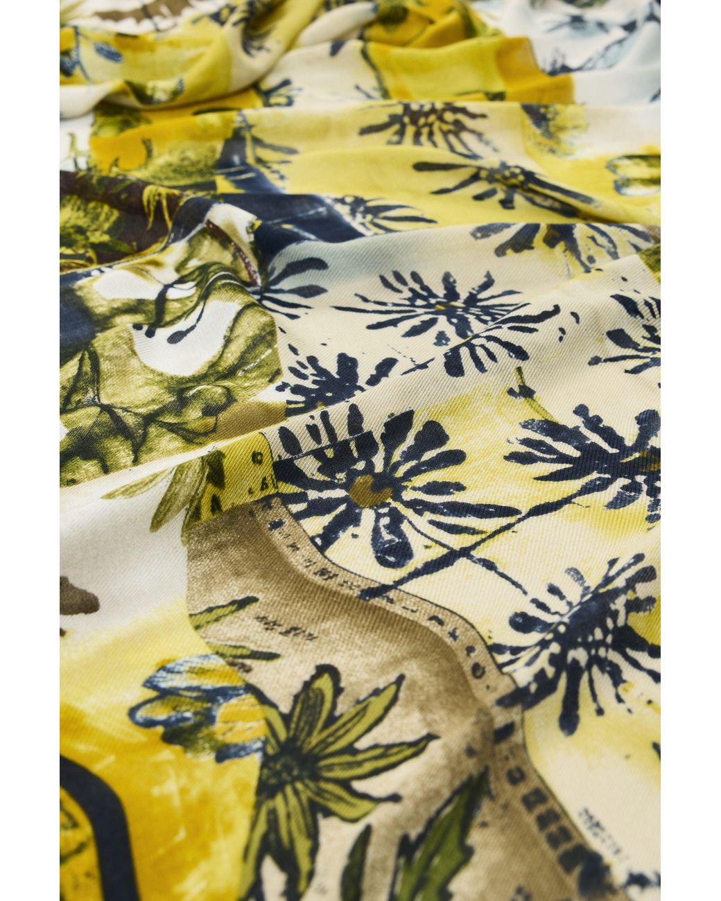 Desigual Green Rectangular Patterned Foulard, Viscose