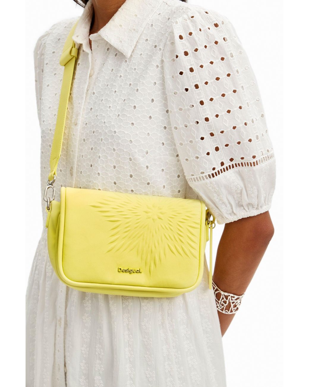 Desigual Yellow S Star Crossbody Bag, Polyurethane