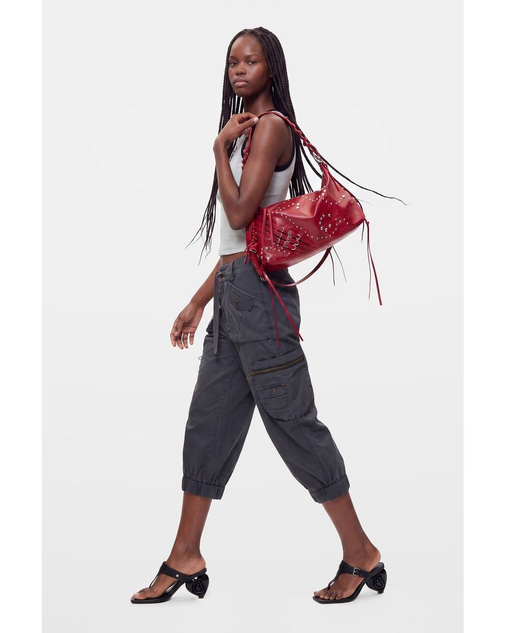 Desigual Red Medium Faux Leather Bag, Polyurethane