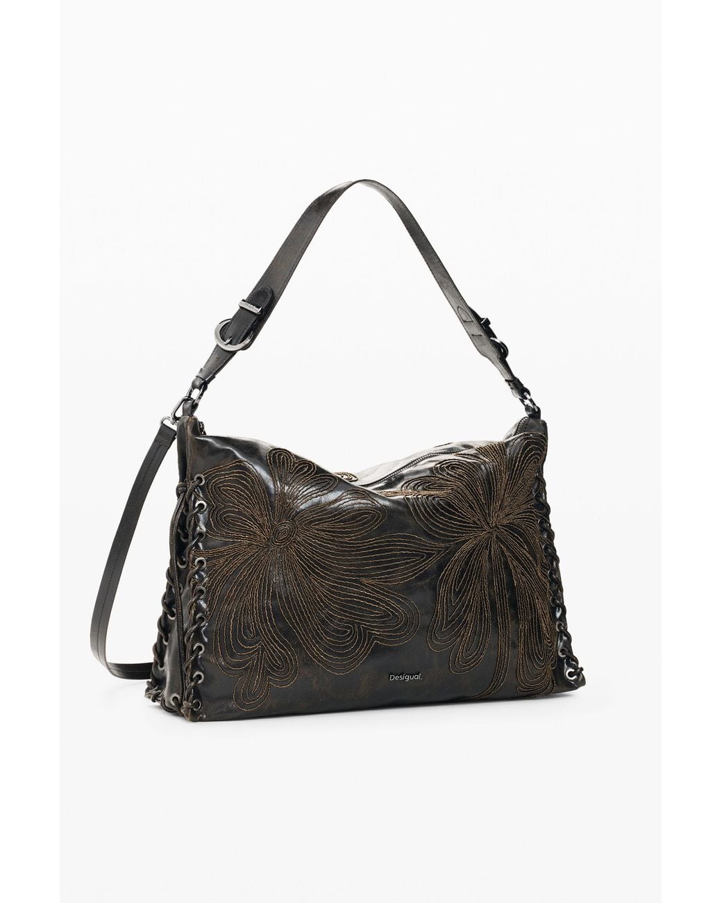 Desigual Black Large Shoulder Bag, Polyurethane