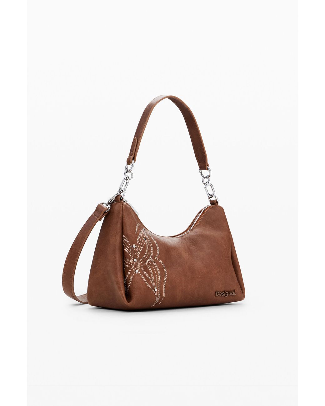 Desigual Brown Butterfly Handbag, Polyurethane