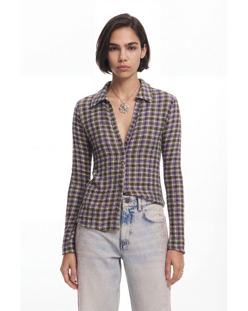 Desigual Red Plaid Shirt