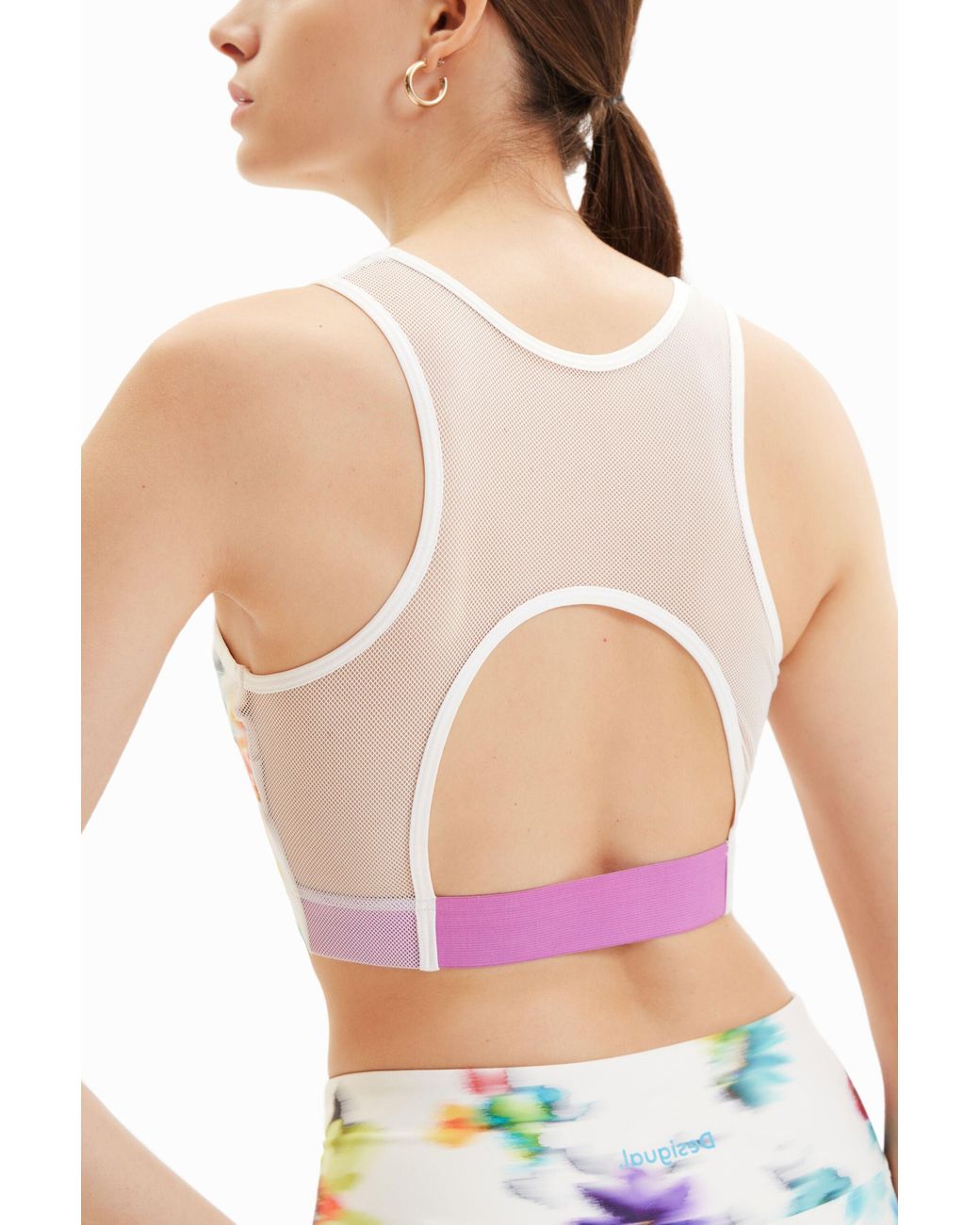 Desigual Blue Floral Sport Top