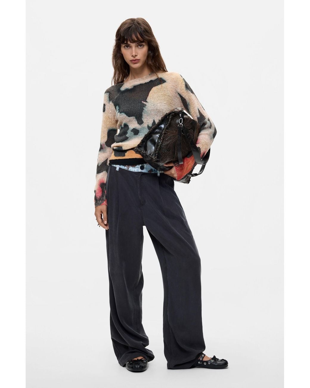 Desigual Yellow Tie-Dye Printed Sweater