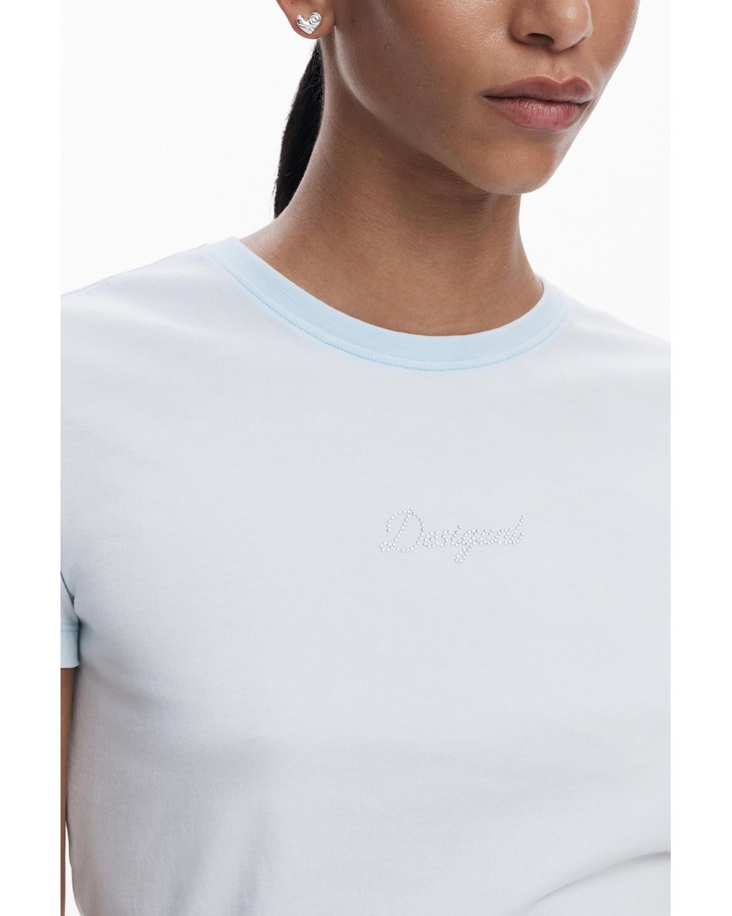Desigual White 3D Logo T-Shirt, Cotton