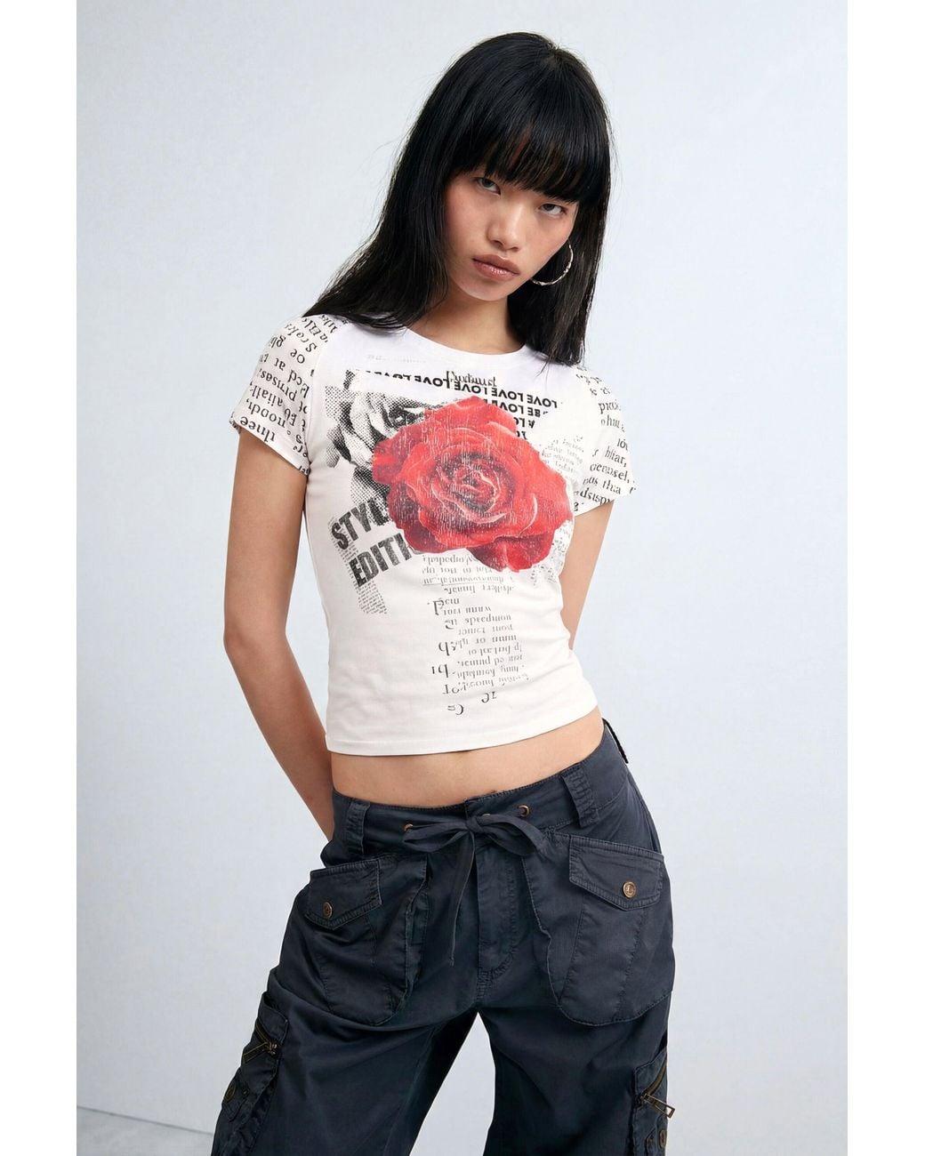 Desigual Red Printed T-Shirt 100% Cotton, Cotton