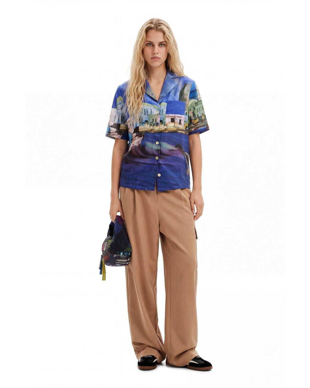 Desigual Blue M. Christian Lacroix Resort Shirt, Cotton