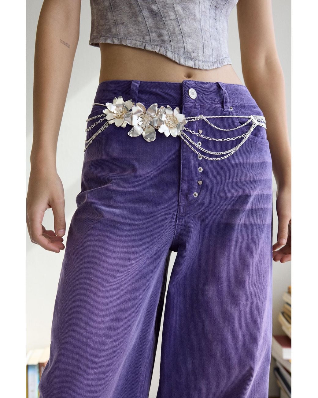 Desigual Blue Gradient Denim Pants, Cotton