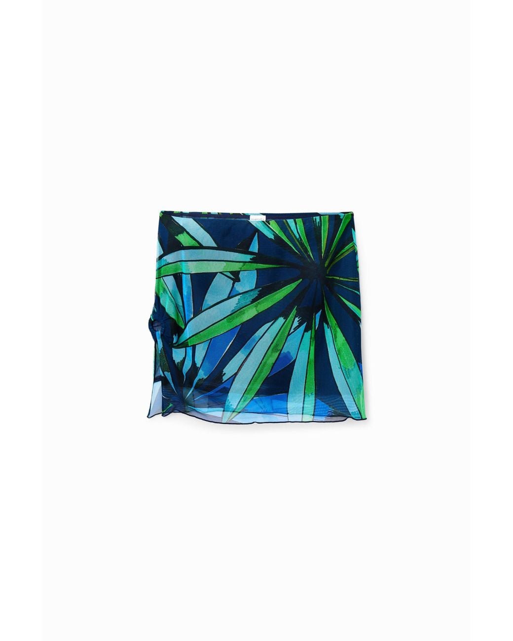 Desigual Green Tropical Tulle Mini Skirt, Polyester
