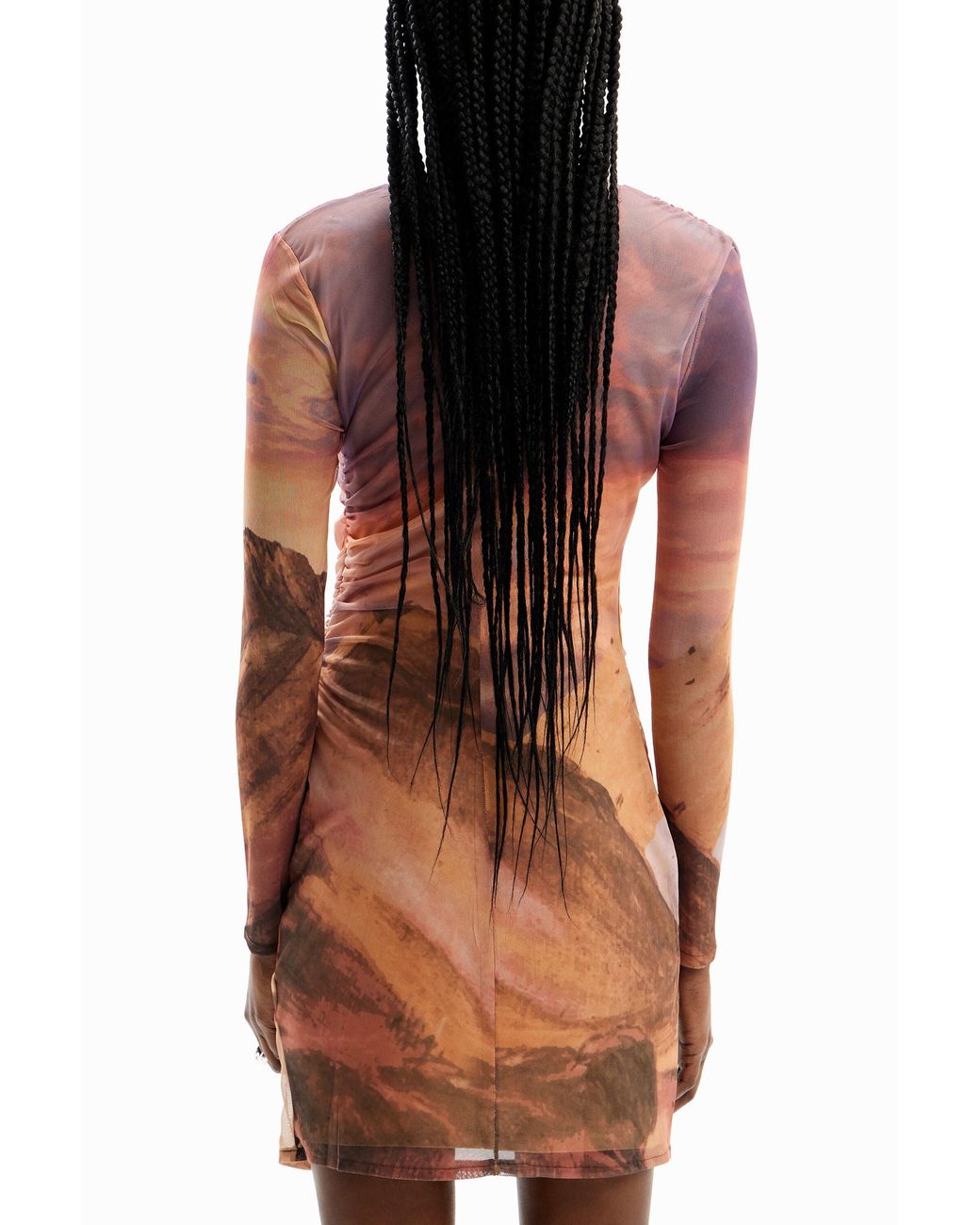 Desigual Multicolor Slim Landscape Mini Dress, Polyester