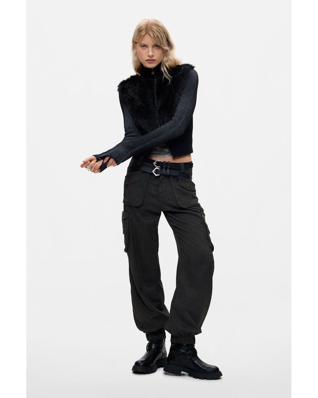 Desigual Black Knit Jacket