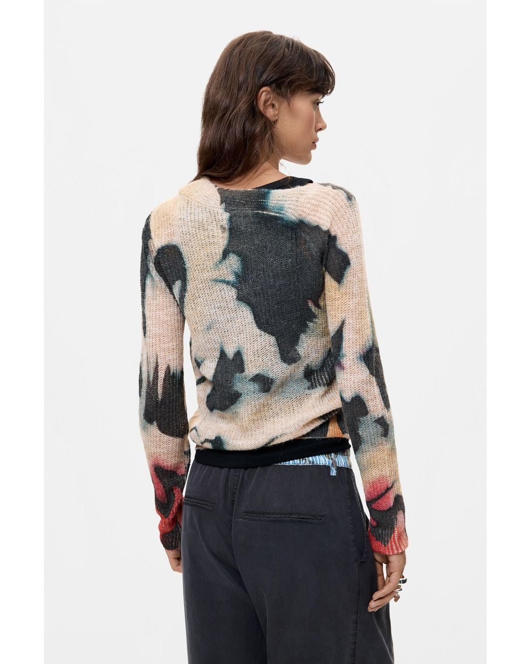 Desigual Yellow Tie-Dye Printed Sweater