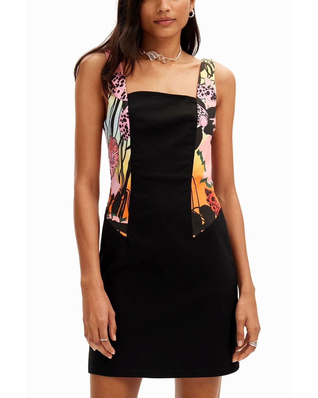 Desigual Black Christian Lacroix Orchid Mini Dress