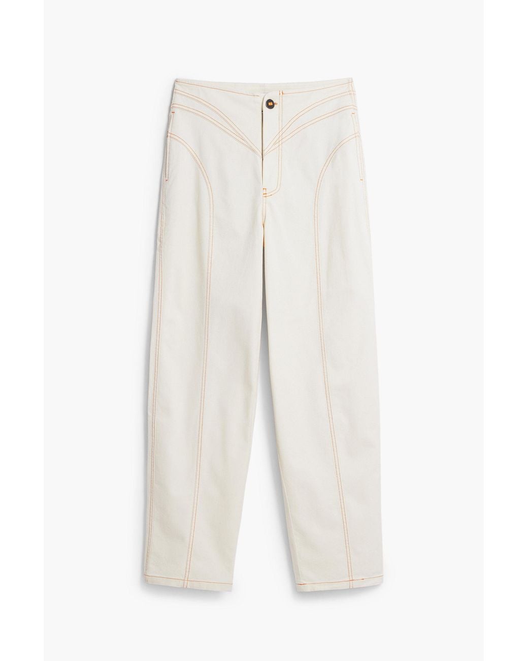 Desigual White Balloon Pants With Front Pockets, Cotton