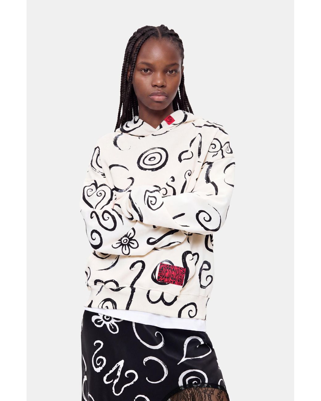 Desigual White Printed 100% Cotton Sweatshirt, Cotton