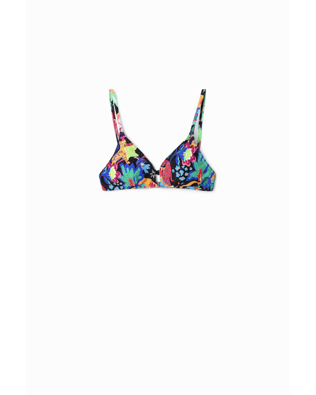 Desigual Blue Jungle Design Triangle Bikini Top