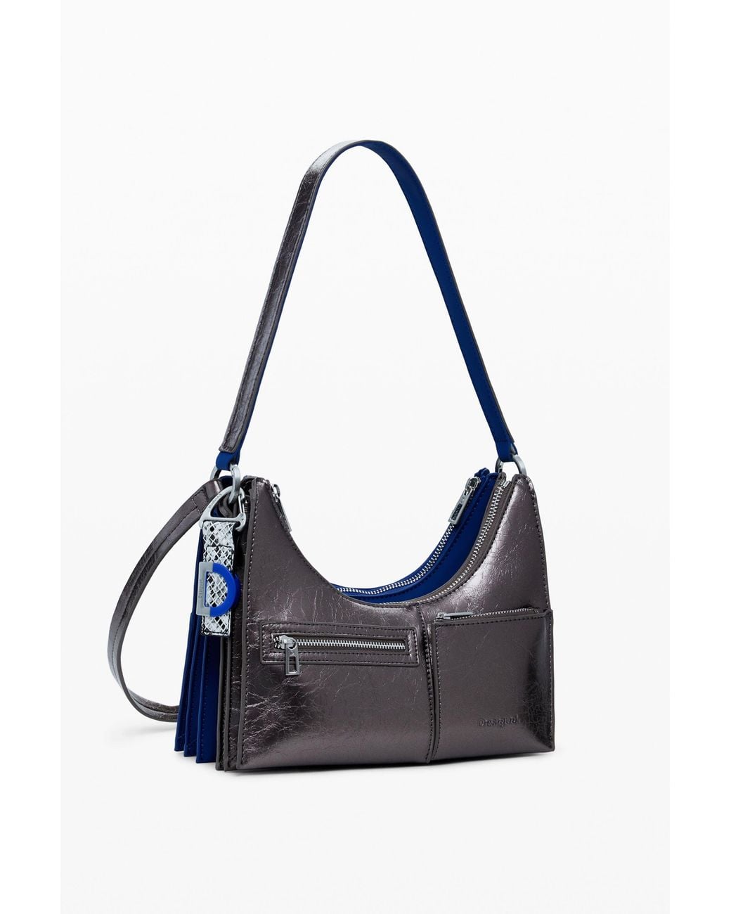 Desigual White Small Detachable Two-Tone Bag, Polyurethane
