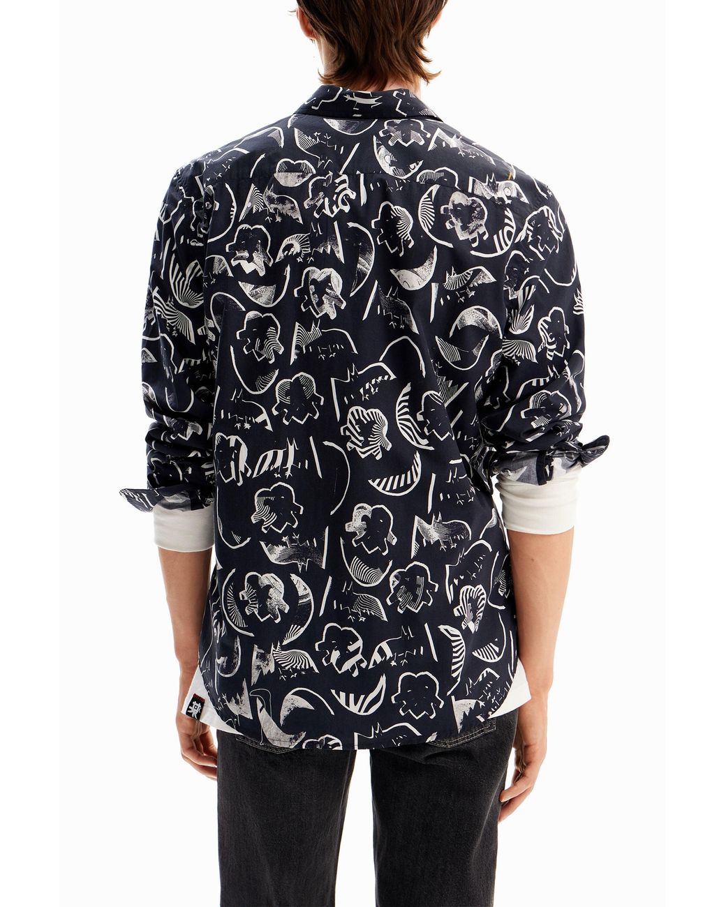 Desigual Blue Arty Poplin Shirt, Cotton for men