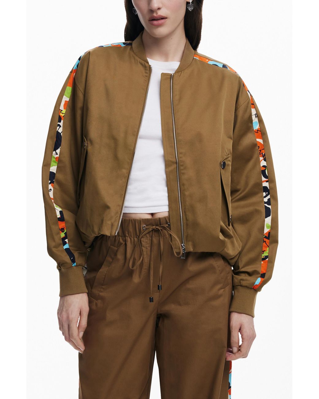 Desigual Brown Jacket Designed By Mr. Christian Lacroix