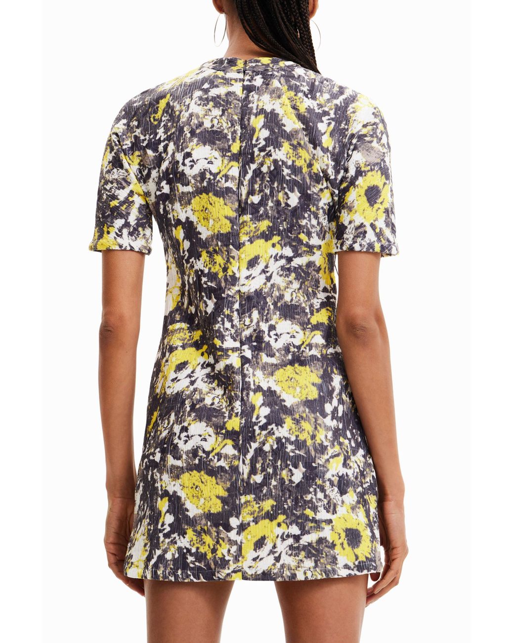 Desigual White Short Mineral Knit Dress