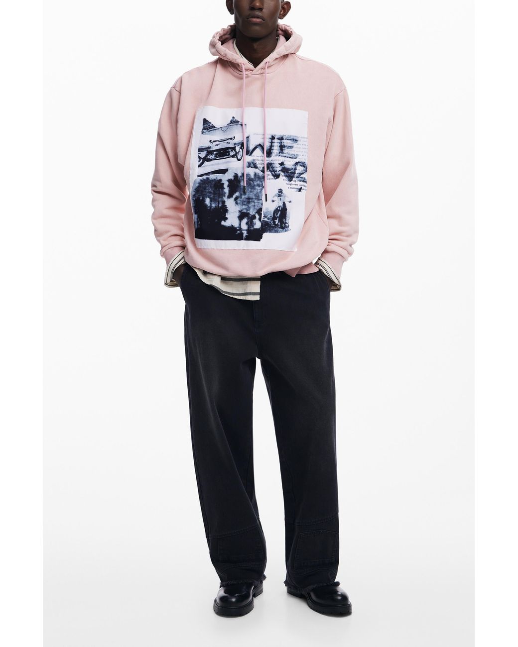 Desigual Red Collage-Motor Sweatshirt, Cotton for men