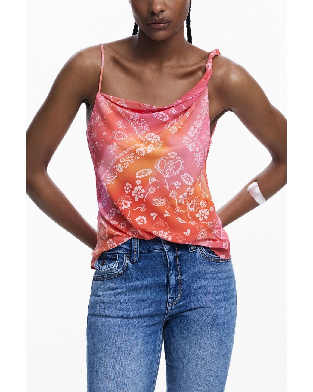 Desigual Flared Jeans With Twisted Seam, Cotton