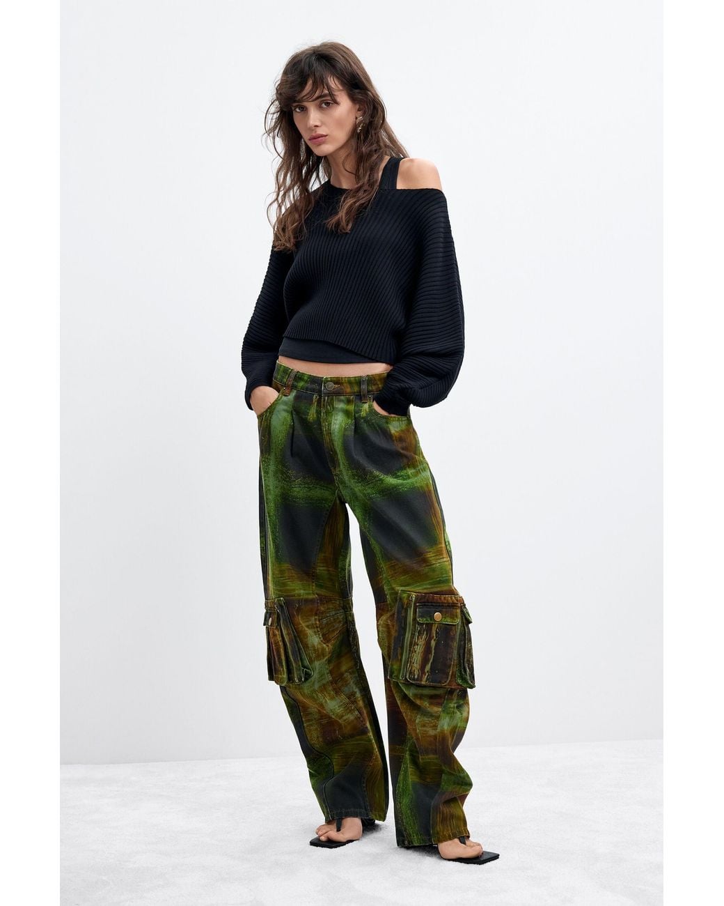 Desigual Green Cargo Pants 100% Cotton M. C. Lacroix, Cotton