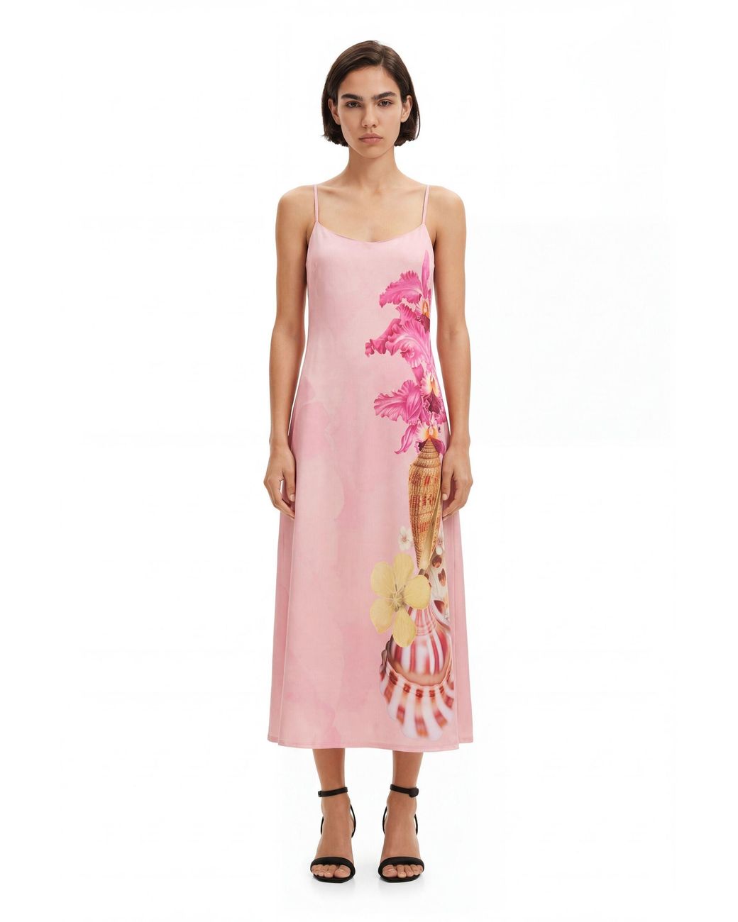 Desigual Pink M. Christian Lacroix Long Shells Dress, Polyester