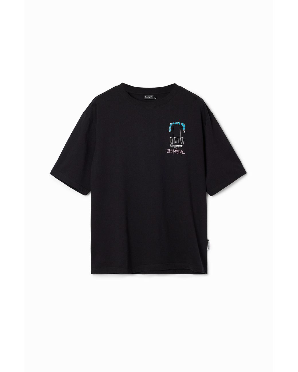 Desigual Black Illustrated T-Shirt, Cotton for men