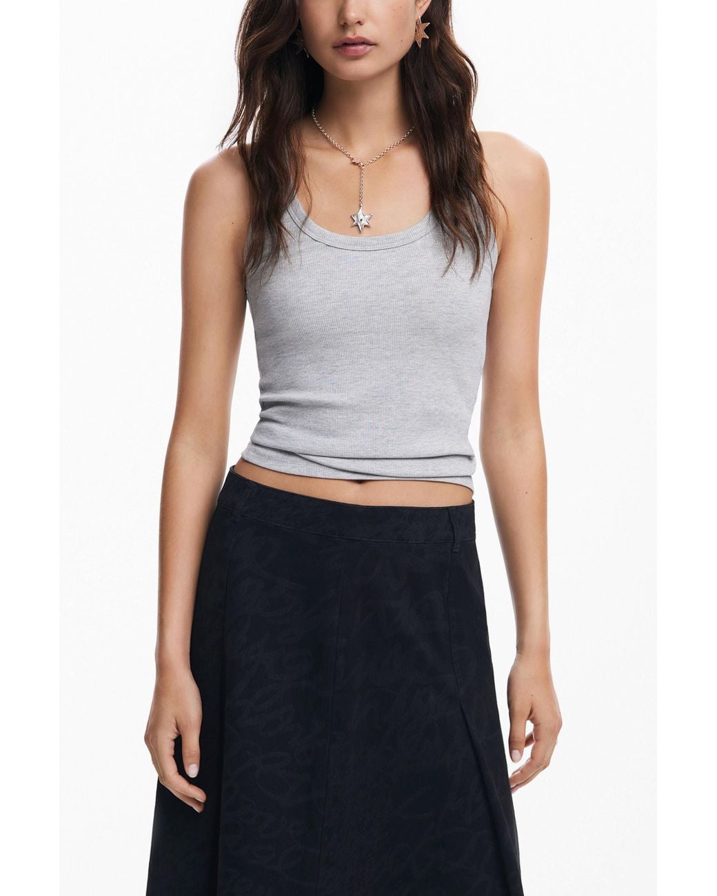 Desigual Blue Skirt With Phrases Print By M. Christian Lacroix, Cotton