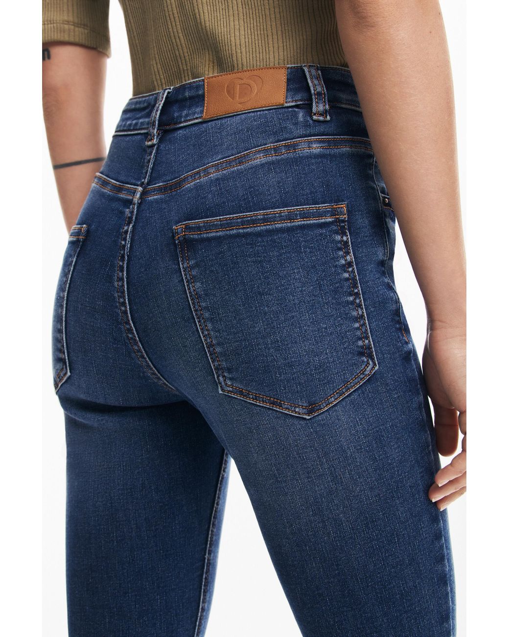 Desigual Blue Plain Skinny Jeans