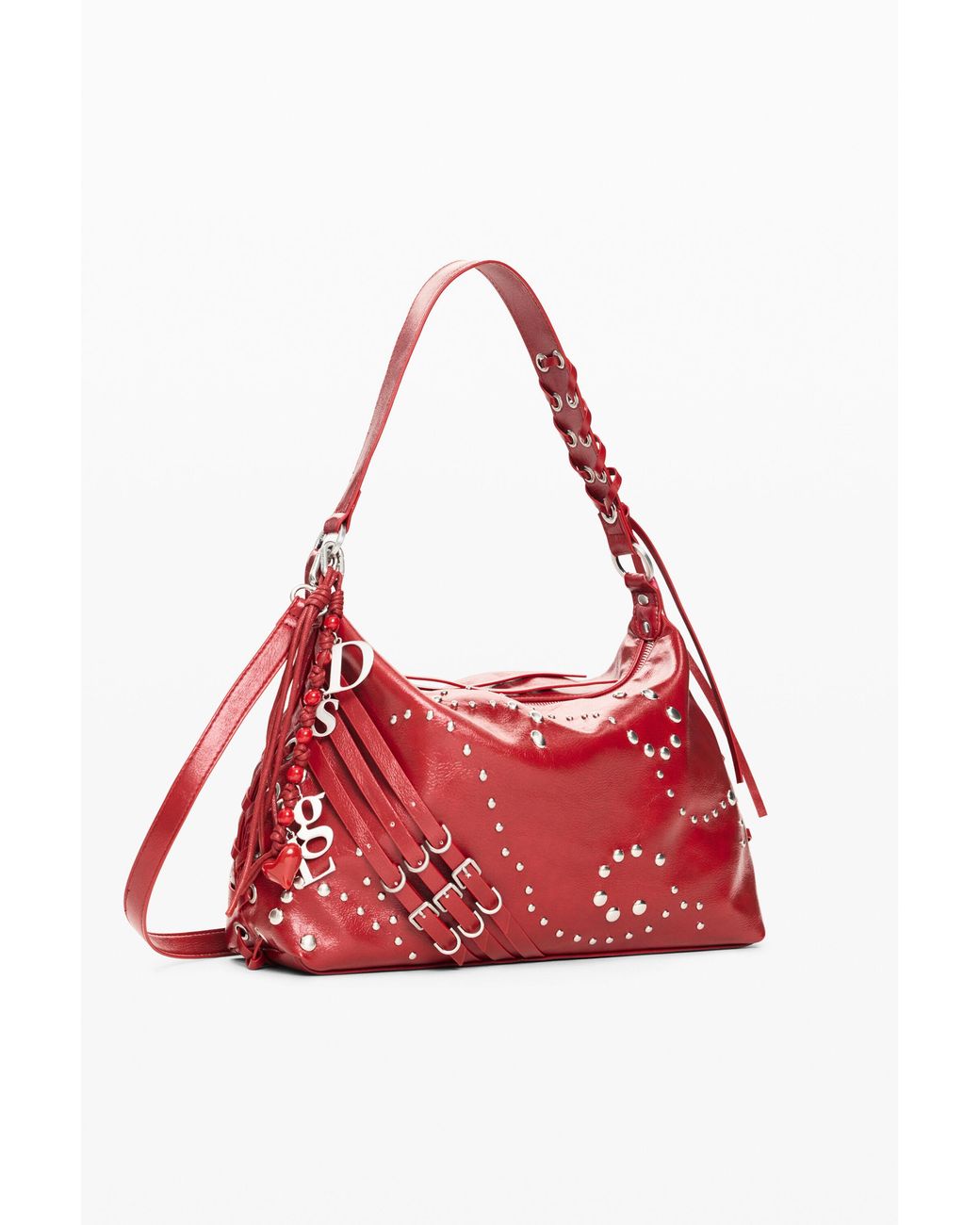 Desigual Red Medium Faux Leather Bag, Polyurethane