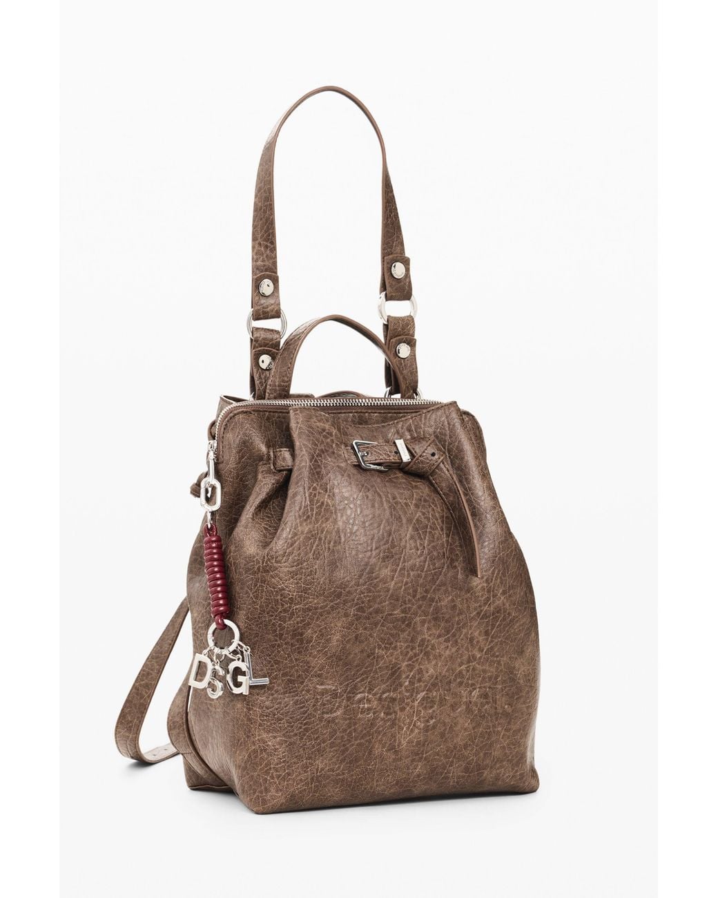 Desigual Brown Medium Backpack, Polyurethane