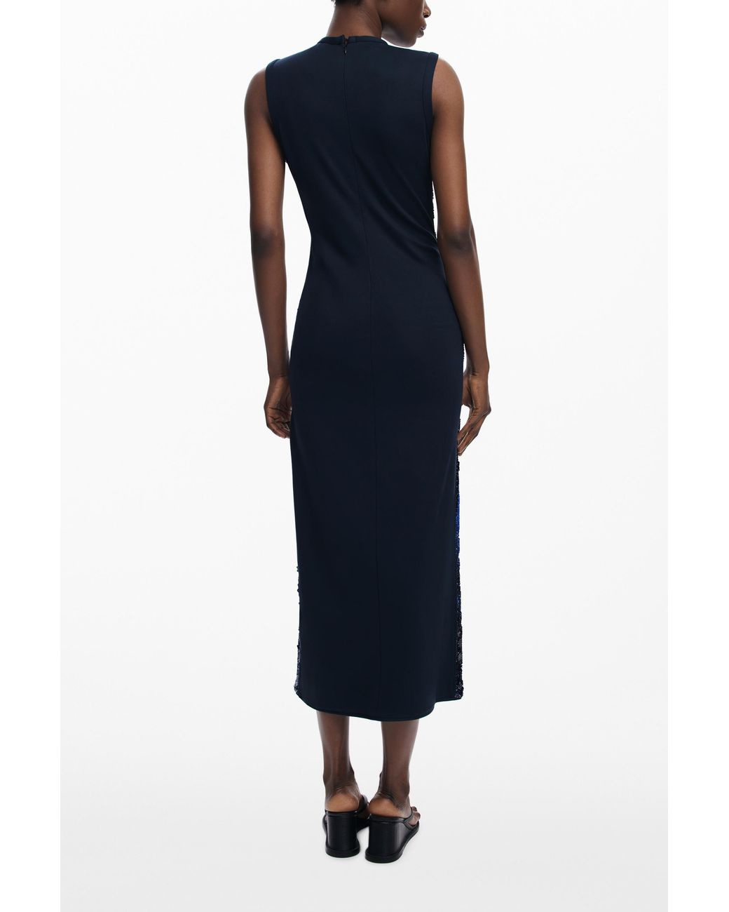 Desigual Blue Reversible Sequin Dress Botter