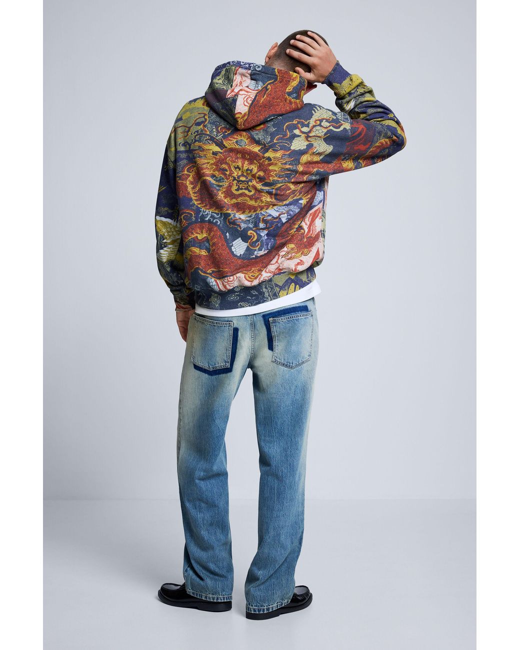 Desigual Gray Printed Hooded Sweatshirt, Cotton for men