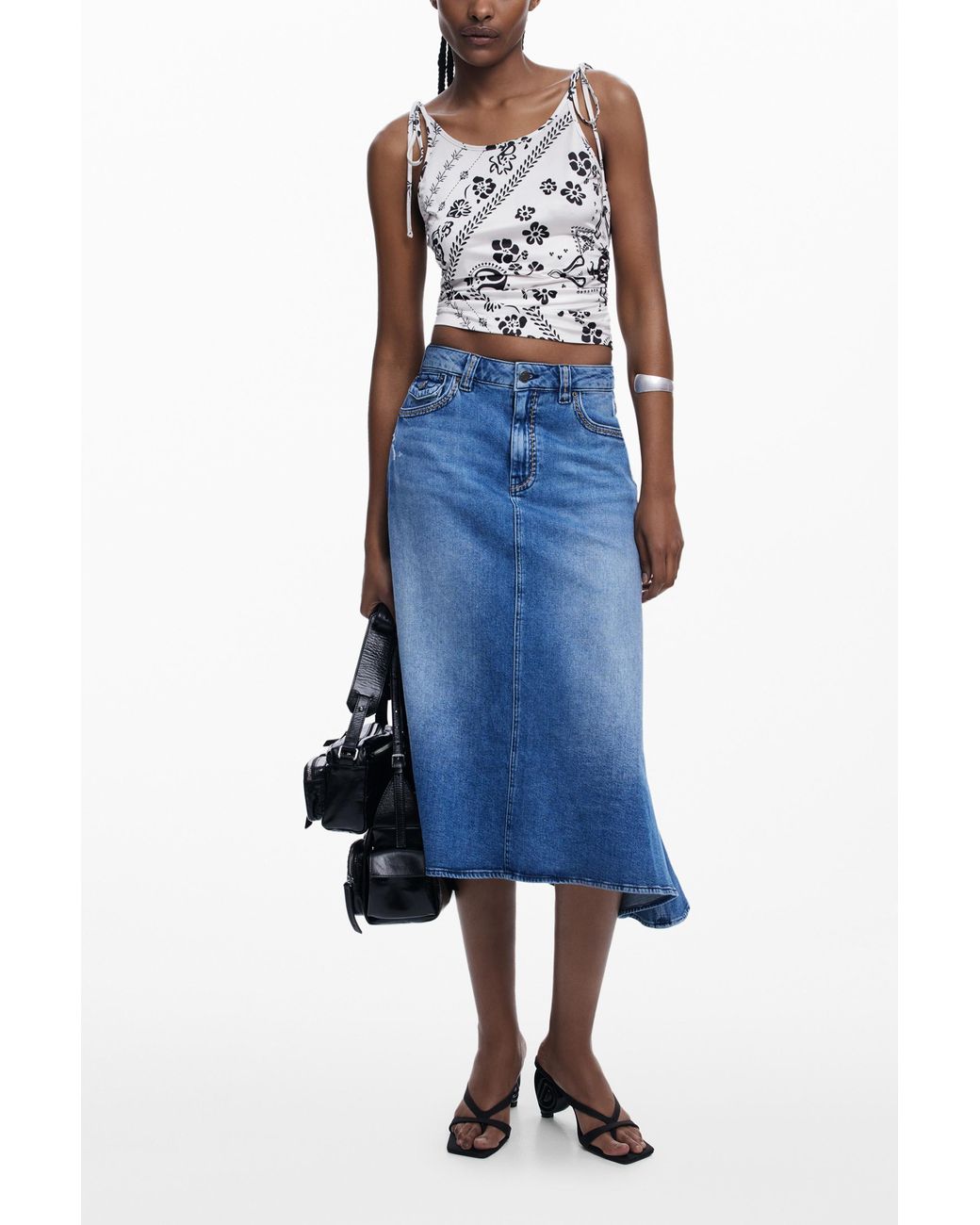 Desigual Blue Bandana Tank Top, Polyester