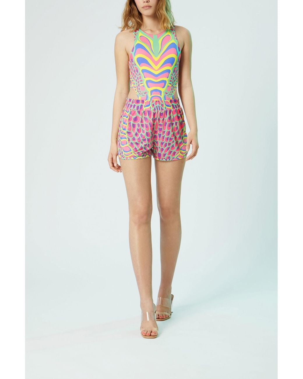 Desigual White Bodysuit High Cut, Polyester