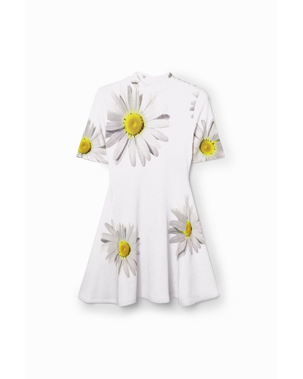 Desigual White M. Christian Lacroix Short Daisy Dress, Viscose