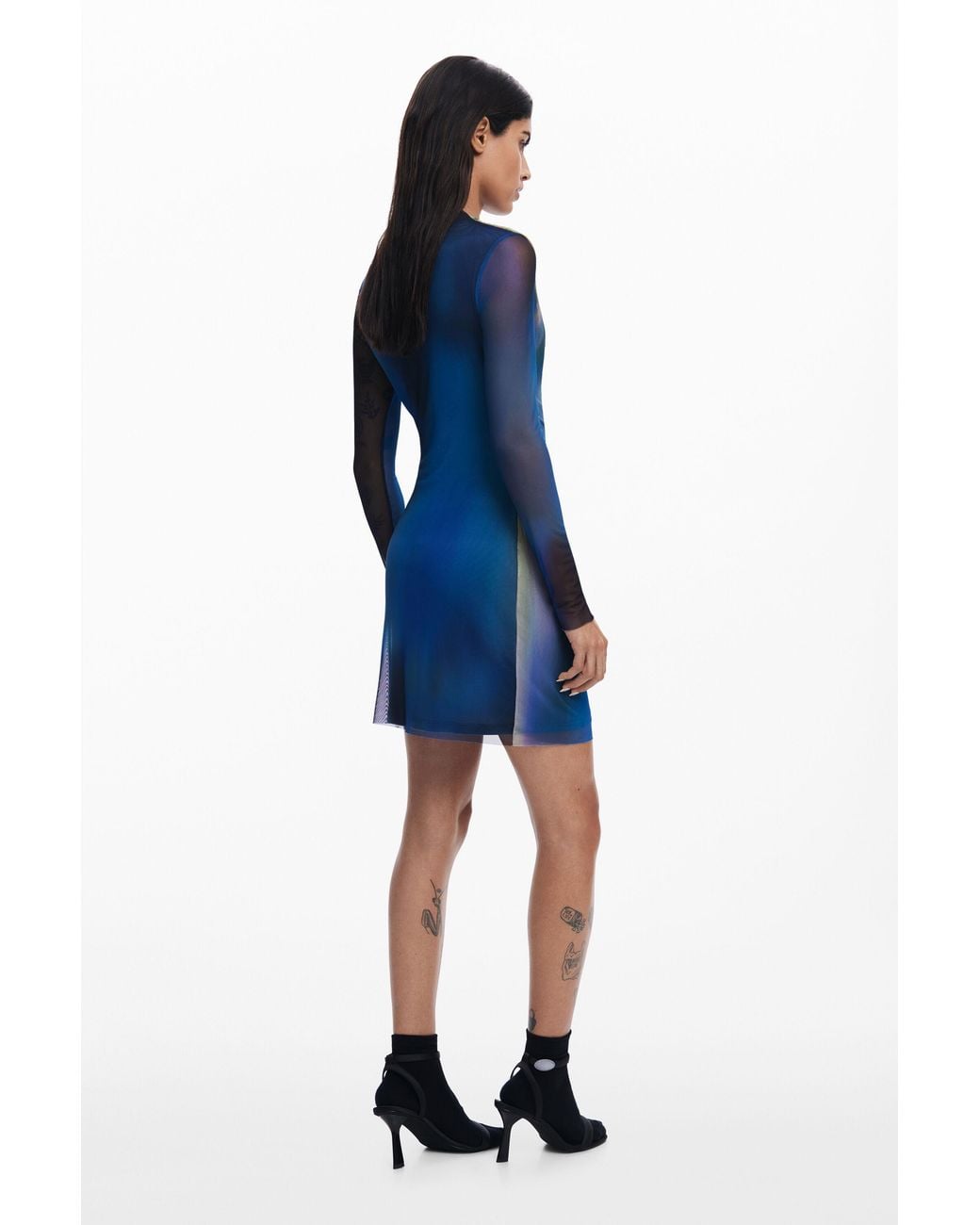 Desigual Gradient Knit Dress, Polyester in Blue | Lyst